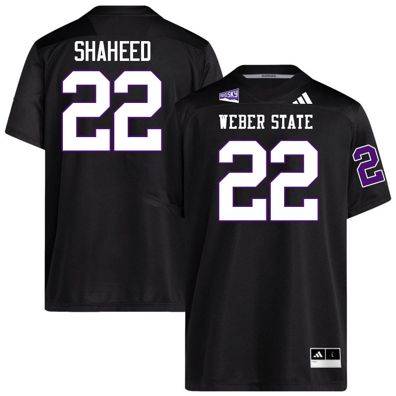 Weber State Wildcats #22 Rashid Shaheed College Football Jerseys,Uniforms Stitched-Black